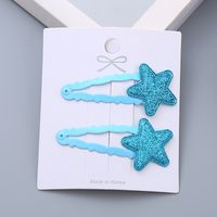 Girl's Simple Style Star Solid Color Alloy Stoving Varnish Hair Clip sku image 7