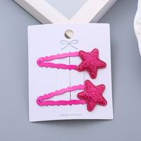 Girl's Simple Style Star Solid Color Alloy Stoving Varnish Hair Clip sku image 3