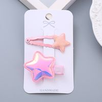 Girl's Simple Style Star Solid Color Alloy Stoving Varnish Hair Clip sku image 11