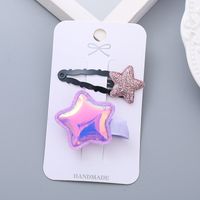 Girl's Simple Style Star Solid Color Alloy Stoving Varnish Hair Clip sku image 10