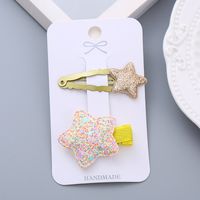 Girl's Simple Style Star Solid Color Alloy Stoving Varnish Hair Clip sku image 12