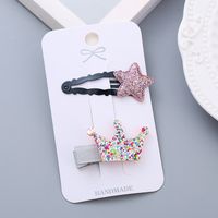 Girl's Simple Style Star Solid Color Alloy Stoving Varnish Hair Clip sku image 13