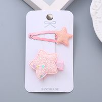 Girl's Simple Style Star Solid Color Alloy Stoving Varnish Hair Clip sku image 14