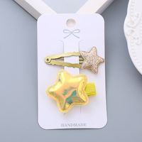 Girl's Simple Style Star Solid Color Alloy Stoving Varnish Hair Clip sku image 15
