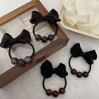 Women's Casual Sweet Bow Knot Cloth Beaded Hair Tie main image 5