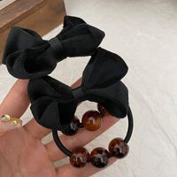 Women's Casual Sweet Bow Knot Cloth Beaded Hair Tie main image 4