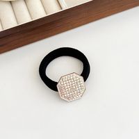 Frau Einfacher Stil Geometrisch Nylon Inlay Künstliche Perlen Strasssteine Haargummi sku image 4