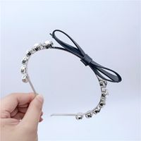 Women's Simple Style Bow Knot Alloy Inlay Rhinestones Hair Band sku image 1