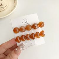 Women's Sweet Simple Style Round Heart Shape Acetic Acid Sheets Hair Clip sku image 3