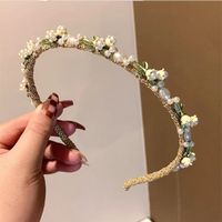 Women's Fairy Style Sweet Flower Alloy Inlay Artificial Pearls Hair Band sku image 2