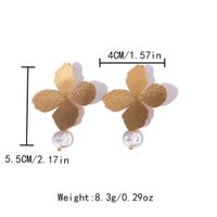 1 Pair Elegant Classical Flower Plating Inlay 304 Stainless Steel Shell 14K Gold Plated Drop Earrings main image 2