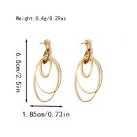 1 Pair Elegant Streetwear Oval Plating 304 Stainless Steel 14K Gold Plated Drop Earrings main image 2
