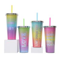 Cute Multicolor Letter Abs Water Bottles 1 Piece main image 1