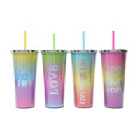 Cute Multicolor Letter Abs Water Bottles 1 Piece main image 5
