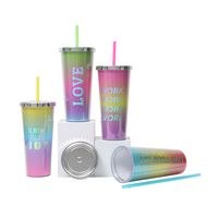 Cute Multicolor Letter Abs Water Bottles 1 Piece main image 3