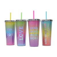 Cute Multicolor Letter Abs Water Bottles 1 Piece main image 2