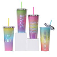 Cute Multicolor Letter Abs Water Bottles 1 Piece main image 4