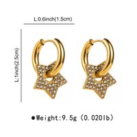 1 Pair Simple Style Pentagram Stainless Steel Rhinestones Drop Earrings main image 2