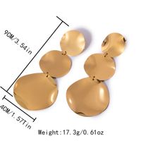 1 Pair Elegant Classic Style Round Plating 304 Stainless Steel 14K Gold Plated Drop Earrings main image 2