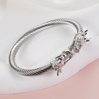 Simple Style Cool Style Dragon Stainless Steel Plating Inlay Zircon 18k Gold Plated Men's Bangle sku image 1