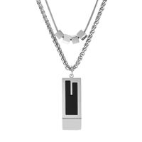 Hip-Hop Geometric Rectangle Stainless Steel Polishing Men's Pendant Necklace main image 2