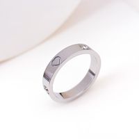 Titanium Steel IG Style Sweet Heart Shape Polishing Plating Inlay Rhinestones Rings main image 5
