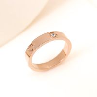 Titanium Steel IG Style Sweet Heart Shape Polishing Plating Inlay Rhinestones Rings sku image 13