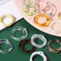 Simple Style Solid Color Resin Women's Rings main image 2