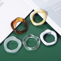 Simple Style Solid Color Resin Women's Rings main image 4