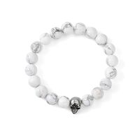 Hip-Hop Skull Agate Beaded Unisex Bracelets sku image 3