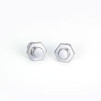 1 Pair Hip-Hop Geometric Titanium Steel Ear Studs sku image 1