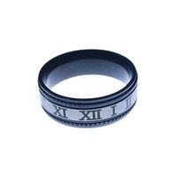 Hip-Hop Roman Numeral Titanium Steel Plating Men's Rings main image 3