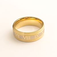 Hip-Hop Roman Numeral Titanium Steel Plating Men's Rings sku image 14