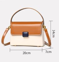 Women's Small Leather Color Block Vintage Style Square Flip Cover Crossbody Bag main image 2