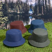 Unisex Simple Style Solid Color Flat Eaves Bucket Hat main image 3