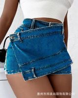 Women's Daily Street Streetwear Solid Color Shorts Button Jeans main image 2