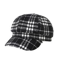 Unisex Simple Style Color Block Checkered Curved Eaves Beret Hat main image 4
