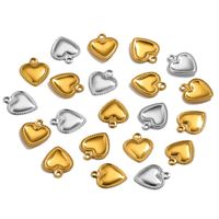 50 Pcs/package Simple Style Heart Shape Stainless Steel Plating Pendant Jewelry Accessories main image 4