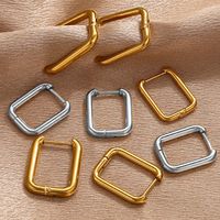 10 Stück/Paket Rostfreier Stahl Einfarbig Ohrringe Zubehör Einfacher Stil main image 5