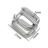 10 Stück/Paket Rostfreier Stahl Einfarbig Ohrringe Zubehör Einfacher Stil sku image 4