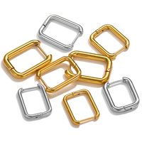 10 Stück/Paket Rostfreier Stahl Einfarbig Ohrringe Zubehör Einfacher Stil main image 1