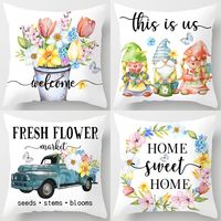 Sweet Simple Style Classic Style Letter Color Block Fibre Peach Skin Pillow Cases main image 5