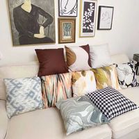 Classical Simple Style Geometric Solid Color Super Short Velvet Pillow Cases main image 1