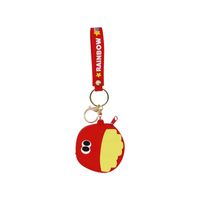 Sweet Color Block Silica Gel Patchwork Keychain main image 4