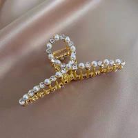 Mujeres Estilo Simple Color Sólido Metal Enchapado Embutido Diamantes De Imitación Perla Garras De Pelo main image 2