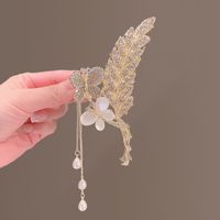 Women's IG Style Sweet Butterfly Grain Alloy Plating Inlay Rhinestones Pearl Hair Claws main image 1