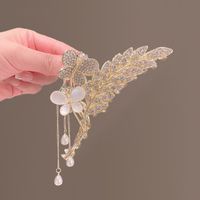Women's IG Style Sweet Butterfly Grain Alloy Plating Inlay Rhinestones Pearl Hair Claws main image 3