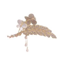 Women's IG Style Sweet Butterfly Grain Alloy Plating Inlay Rhinestones Pearl Hair Claws main image 4