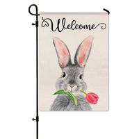 Easter Simple Style Rabbit Carrot Linen Flag sku image 2