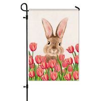 Easter Simple Style Rabbit Carrot Linen Flag sku image 11